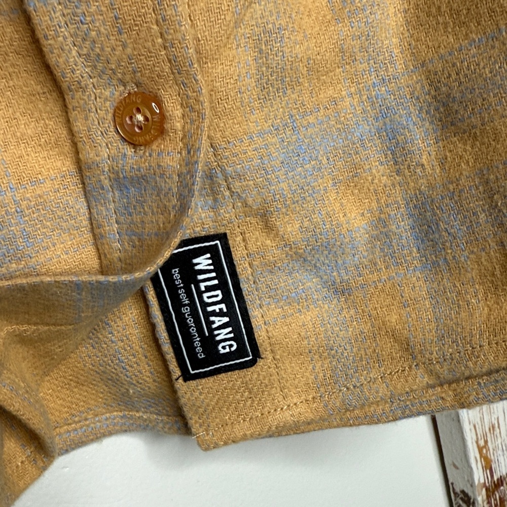 Wildfang The Essential Flannel Button Up- Camel - Picture 3 of 8